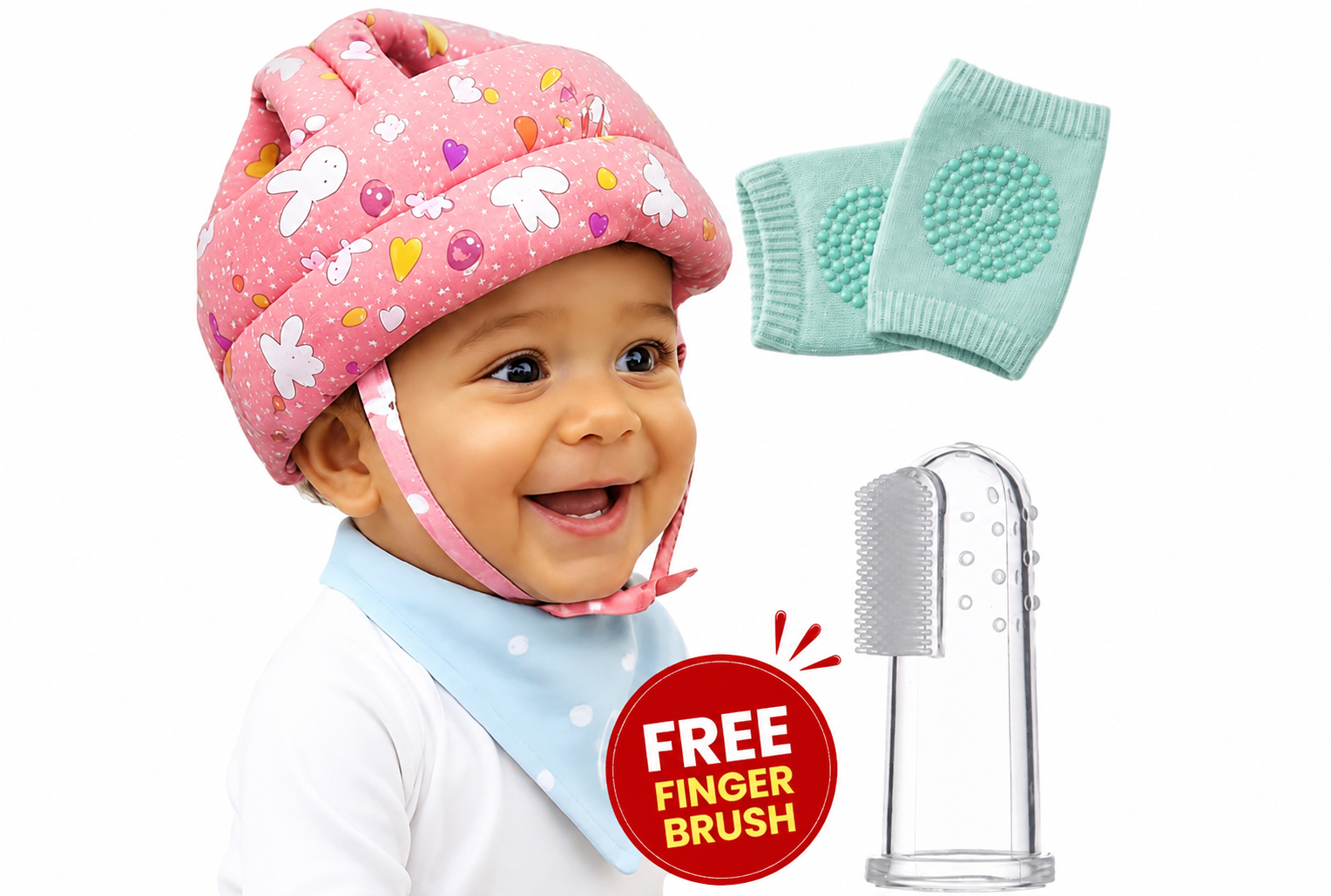 Baby Safety Helmet & Knee Protector Combo
